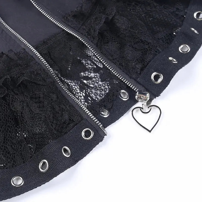 Gothic Skater Punk Vintage High Wasit Skirt Women's Zipper Front Japanese Style Kawaii Black Harajuku Cosplay Mini Skirts - Tophatter Daily Deals