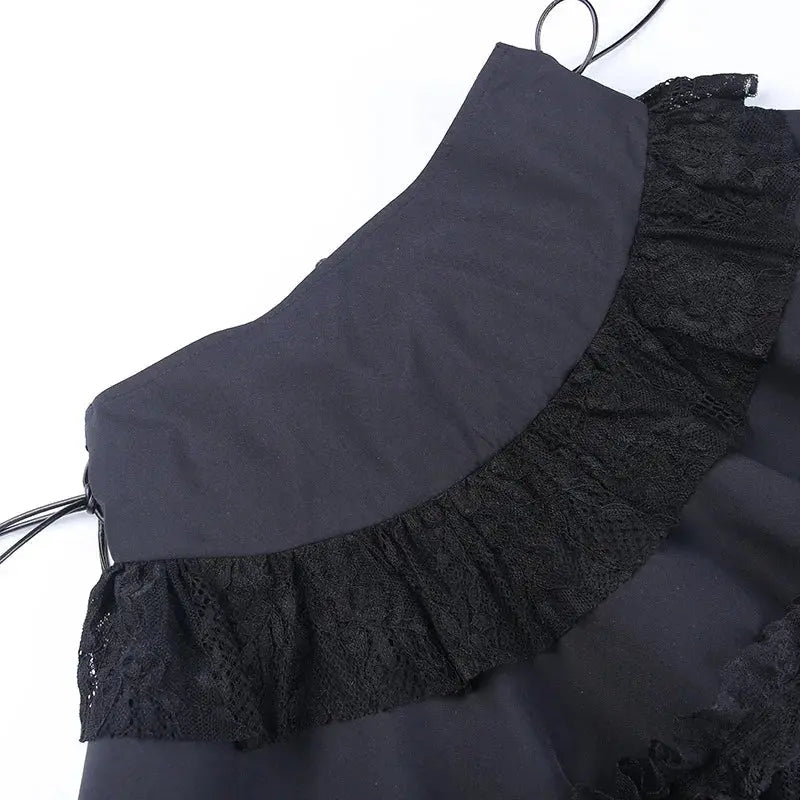 Gothic Skater Punk Vintage High Wasit Skirt Women's Zipper Front Japanese Style Kawaii Black Harajuku Cosplay Mini Skirts - Tophatter Daily Deals