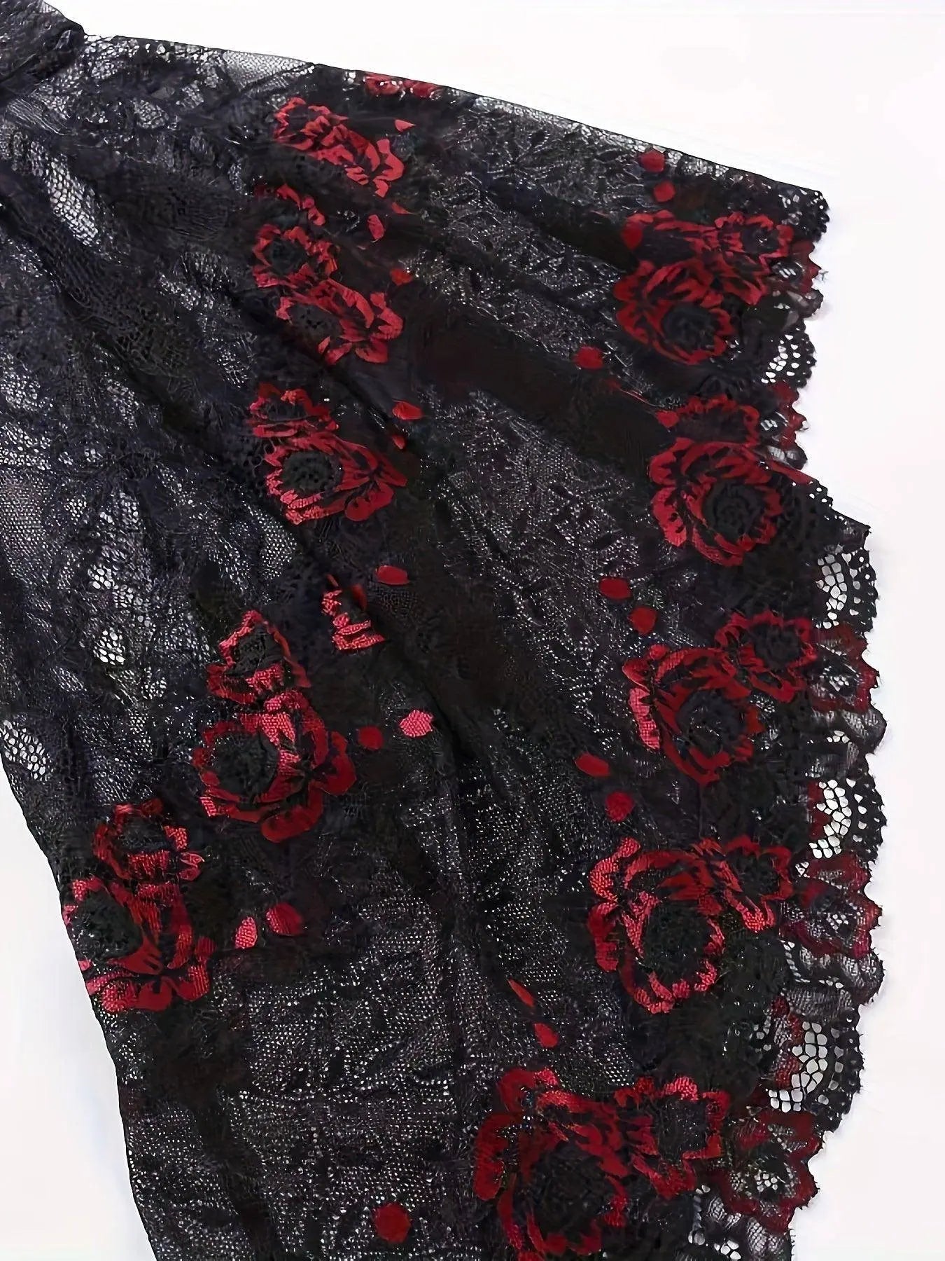 Gothic Style Semi-transparent Guipure Lace Top, Vintage Flare Sleeve Shawl Top For Performance & Halloween, Women's Clothing - Tophatter Daily Deals