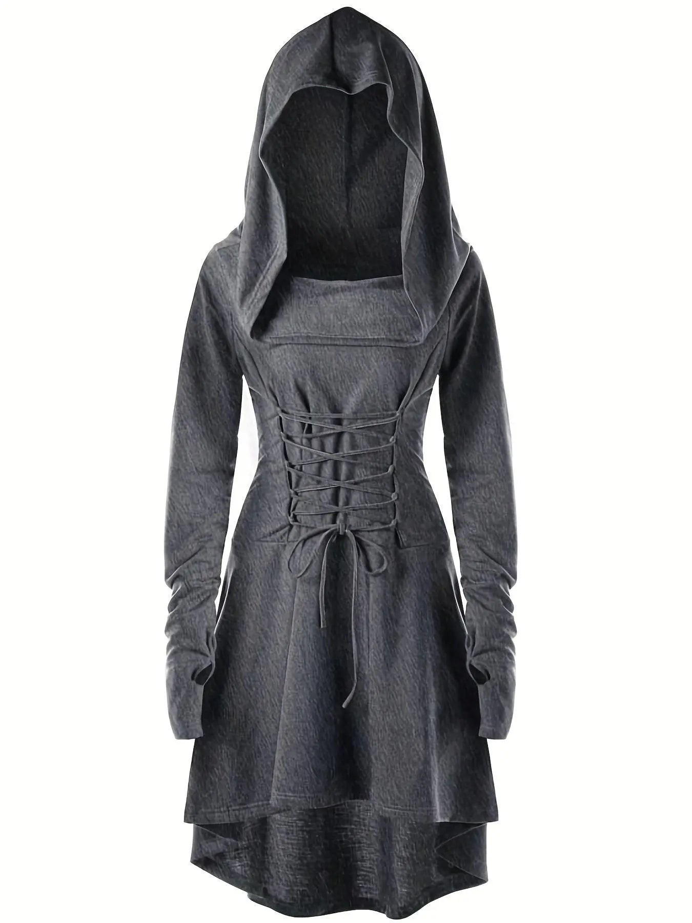 Gothic Witch Cosplay Dress, Medieval Renaissance Halloween Cosplay Hooded Costume, Women's Clothing - Tophatter Daily Deals