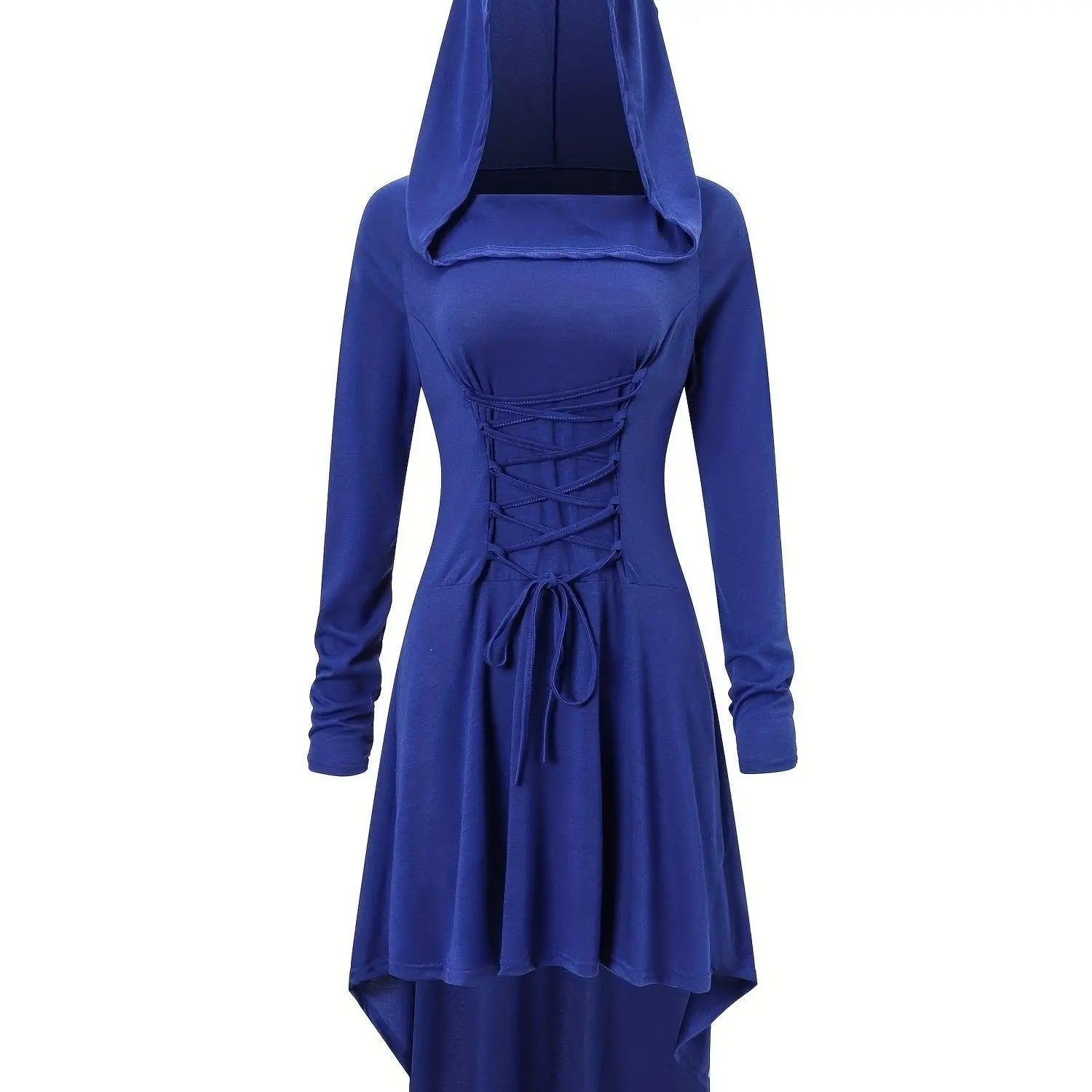 Gothic Witch Cosplay Dress, Medieval Renaissance Halloween Cosplay Hooded Costume, Women's Clothing Blue - Tophatter Daily Deals