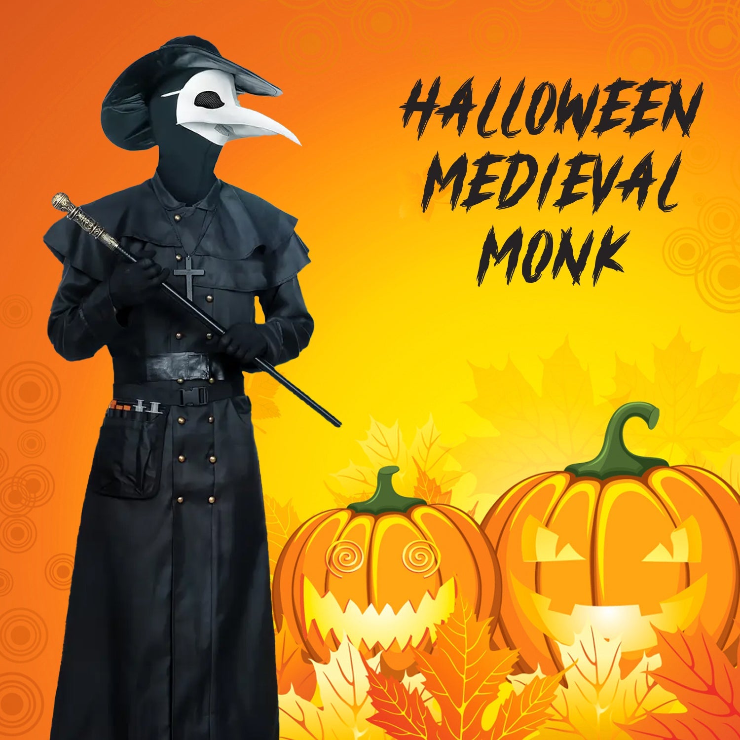 Plague Doctor Costume – Halloween Medieval Monk Priest Renaissance Party Outfit with Cape, Robe, Mask, and Accessories Plague doctor costume - Tophatter Daily Deals