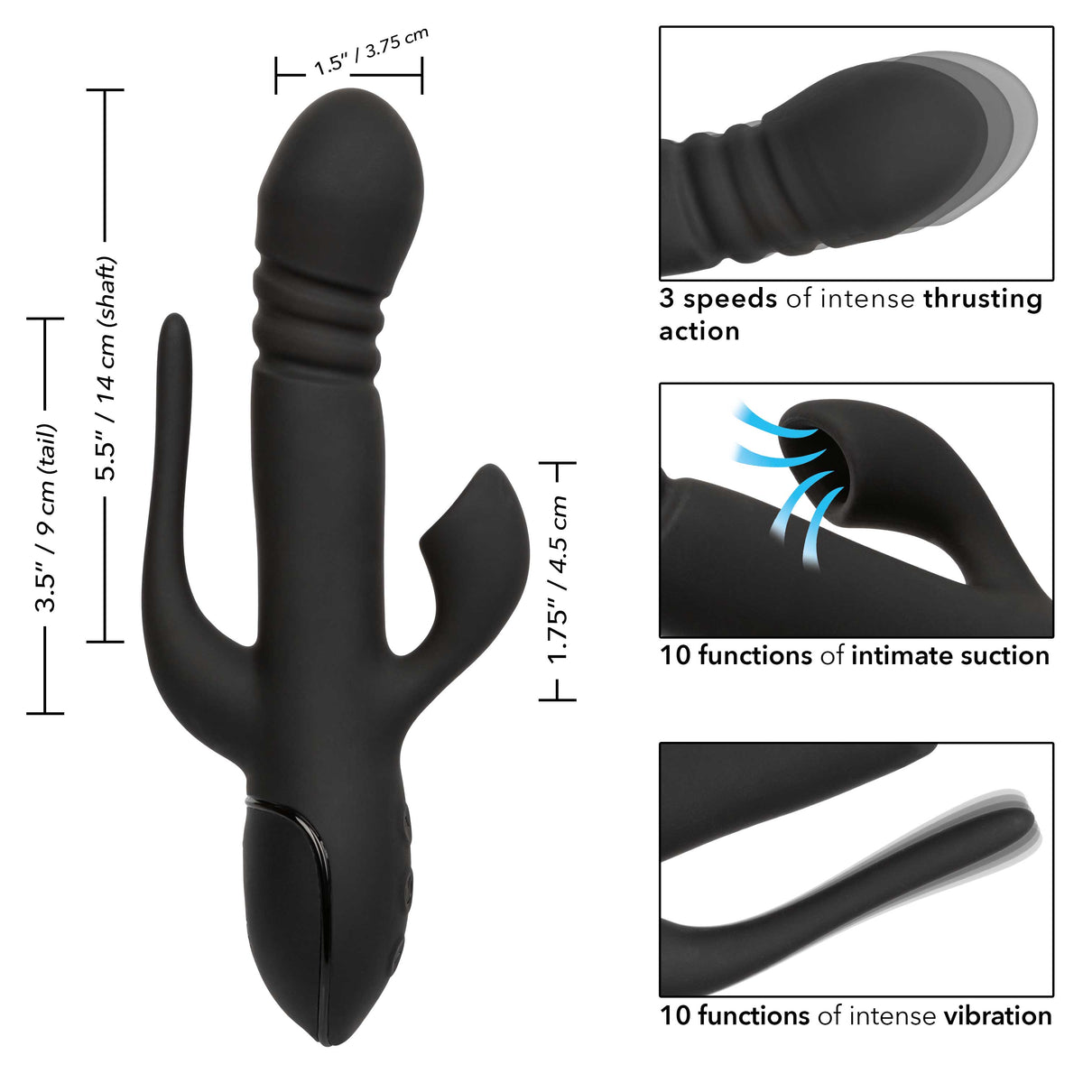 III Triple Euphoria - Triple Action Massager with Thrusting Shaft > Vibrators > Ladies > Rabbit Multi - Tophatter Daily Deals