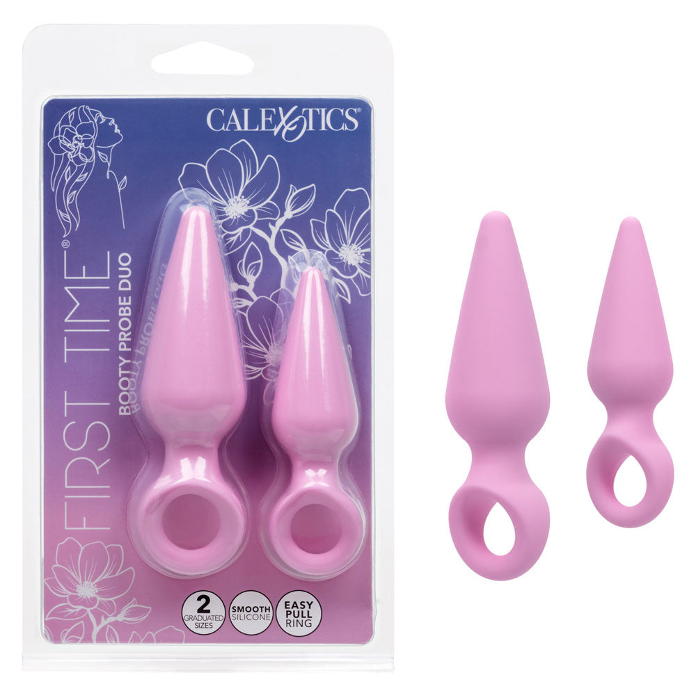 First Time Booty Probe Duo (Pink) – Beginner-Friendly Anal Probes Set > Anal Range > Butt Plug Kits - Tophatter Daily Deals