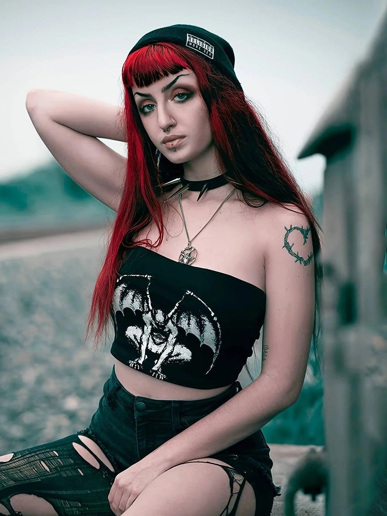 Graphic Print Tube Top, Y2K Summer Sleeveless Top, Women's Clothing - Tophatter Daily Deals