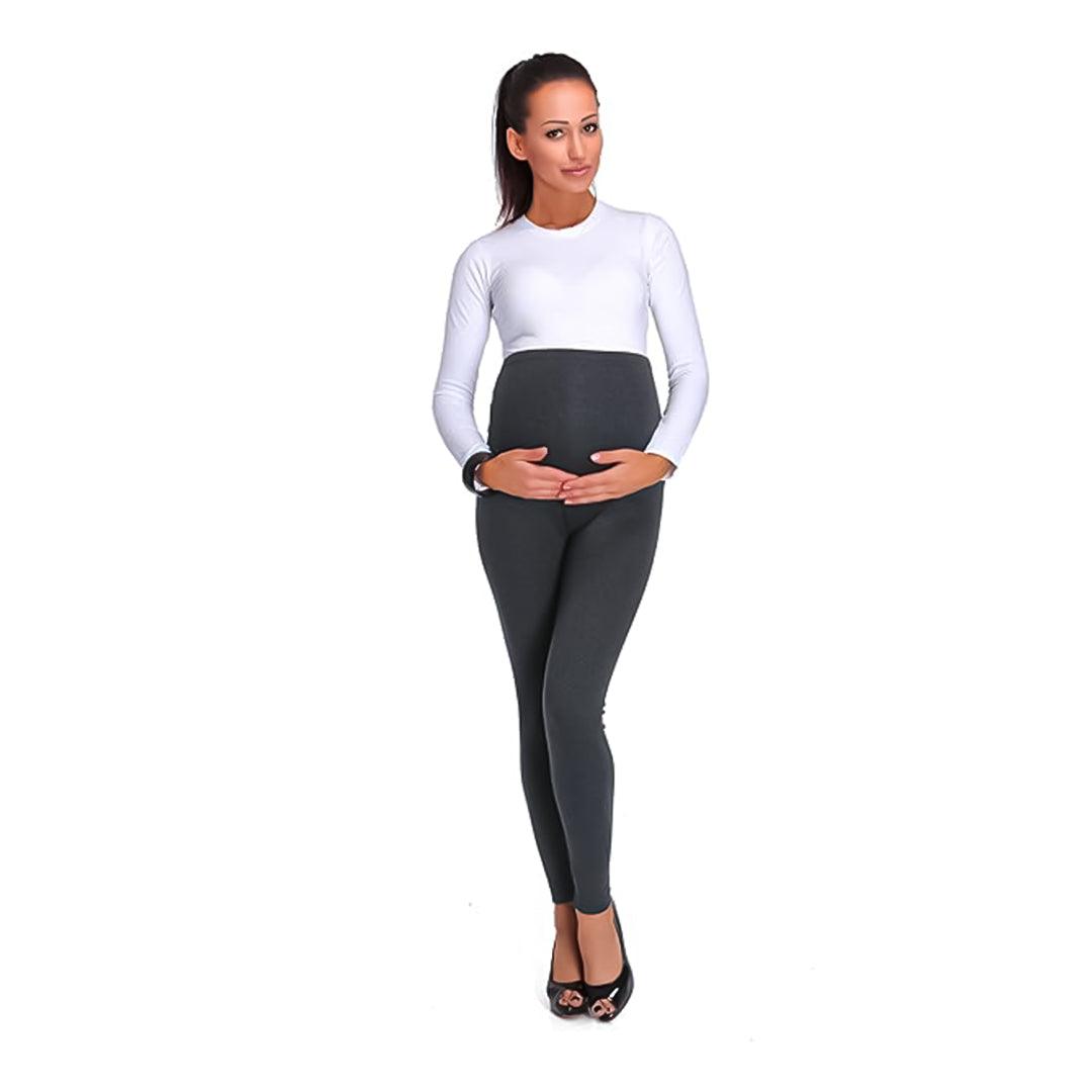 Fleece Lined Maternity Leggings - Mom Thick Leggings Soft Warm Full Length Cotton Pregnancy Pants Graphite Clothing - Tophatter Daily Deals