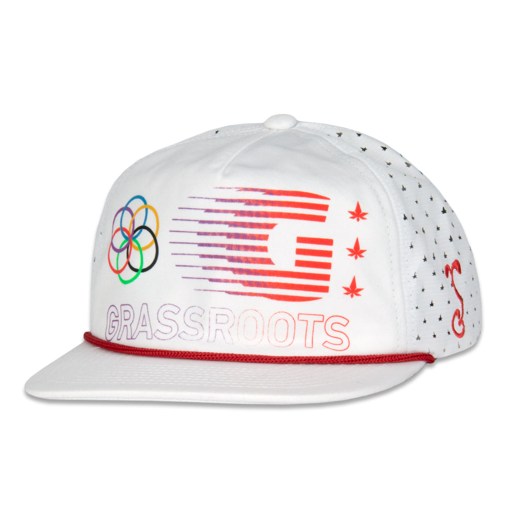 Grassroots California Bleizing White Zipperback Hat White Zipperback Headwear - Tophatter Daily Deals