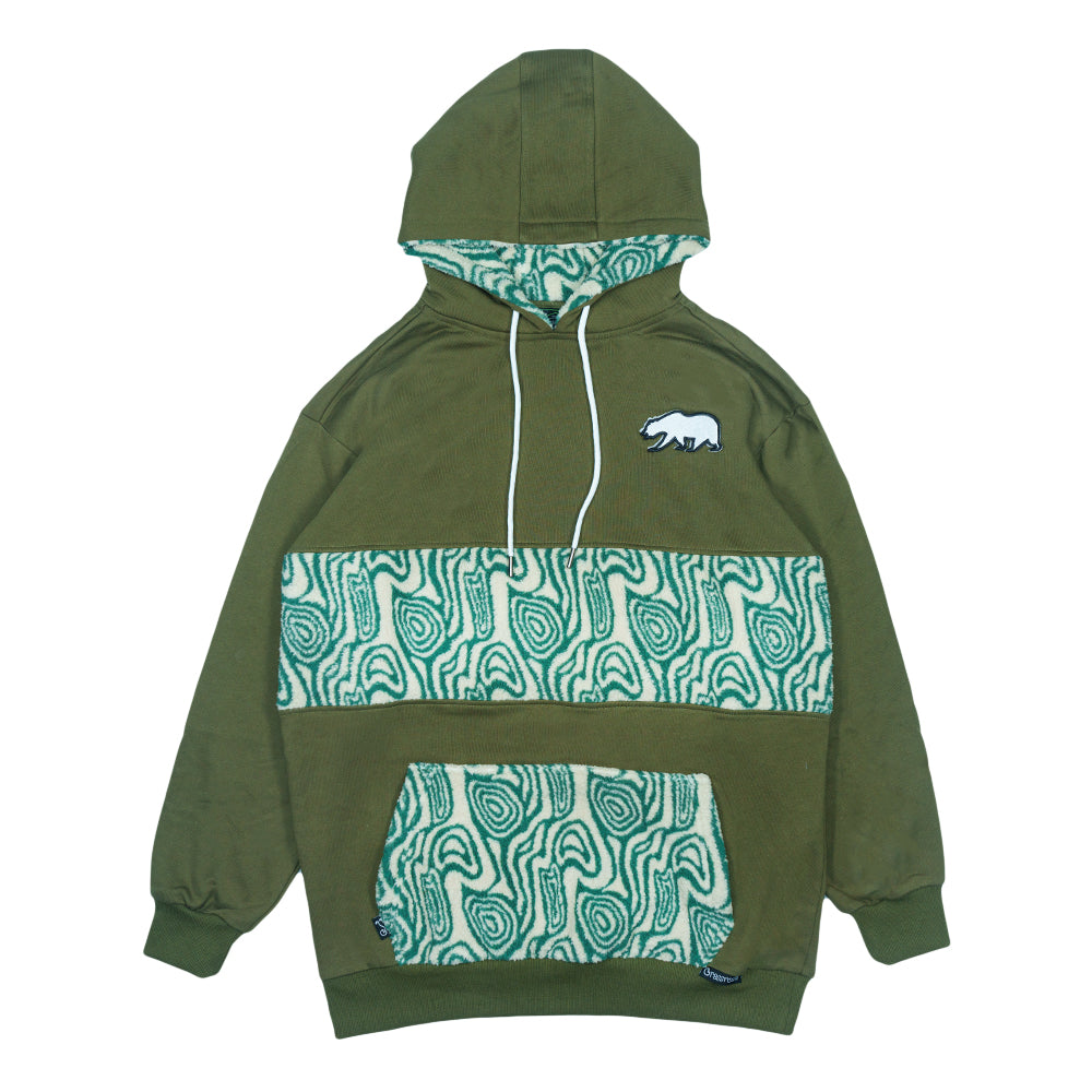 Grassroots California Removable Bear Green Fur Tall Pullover Hoodie Green Tall Pullover Hoodie Hoodie - Tophatter Daily Deals