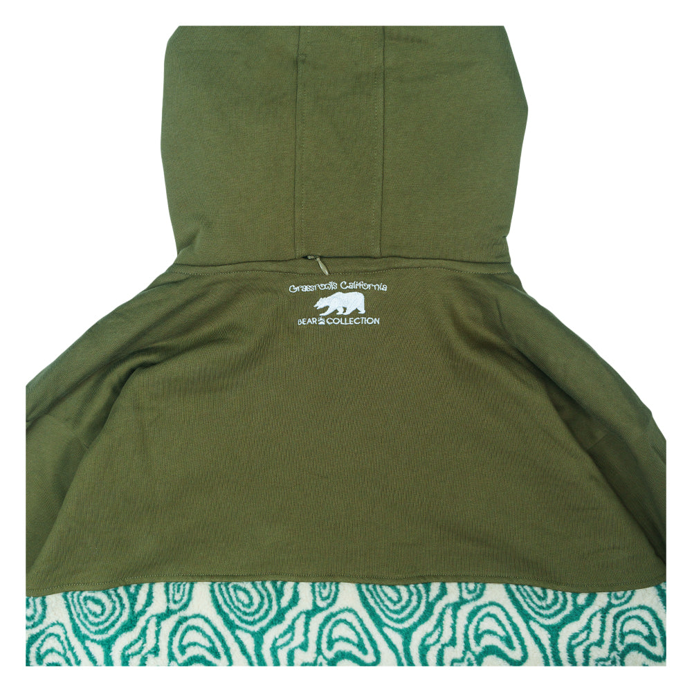 Grassroots California Removable Bear Green Fur Tall Pullover Hoodie Hoodie - Tophatter Daily Deals
