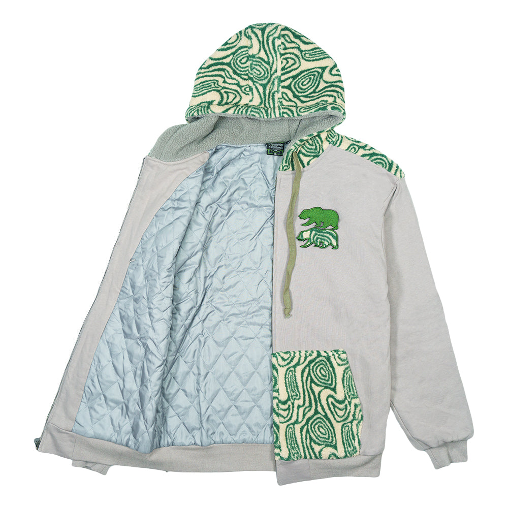 Grassroots California Removable Bear Green Fur Zip Up Hoodie Hoodie - Tophatter Daily Deals