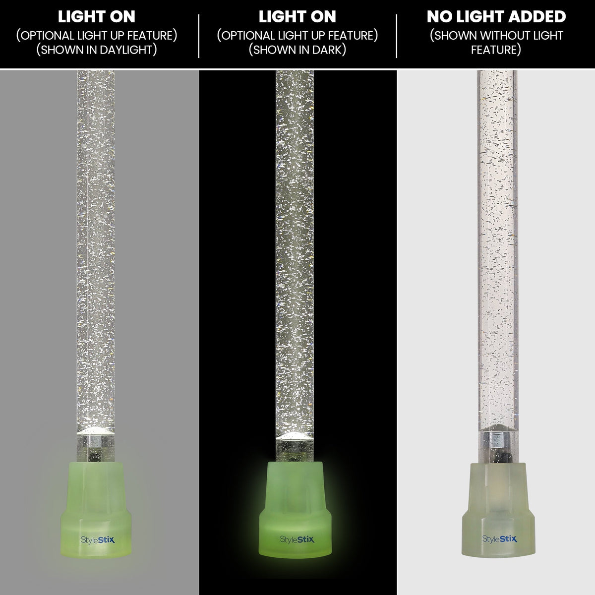 Clear Silver Luminance: Sparkle-Infused, Invisible Clear Shaft Clear Lucite Walking Canes - Tophatter Daily Deals