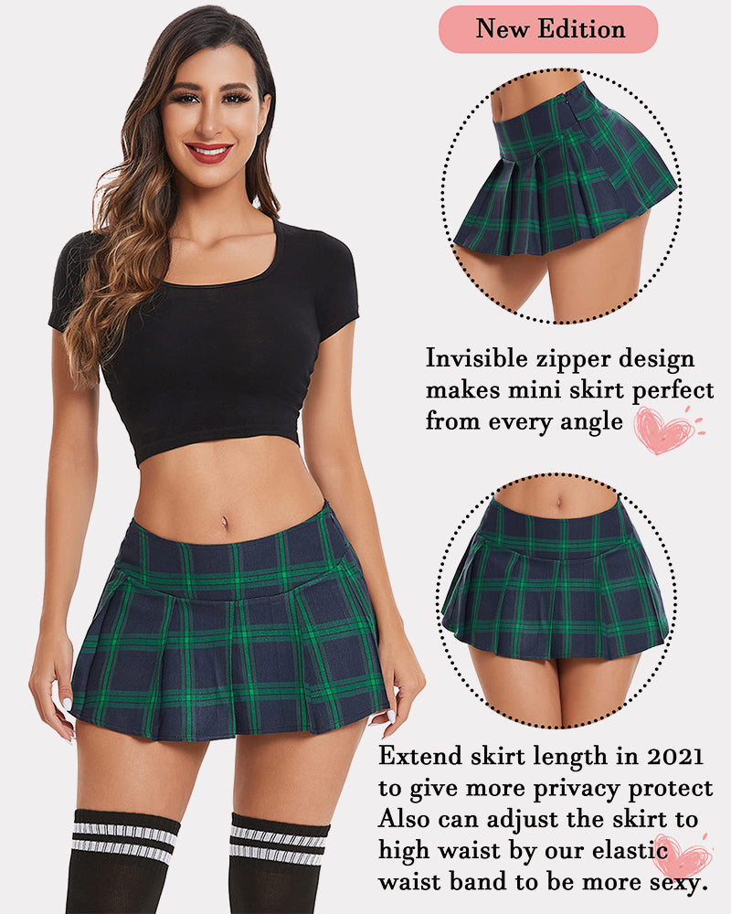 Plaid Mini Pleated Skirts Lingeries-mini skirts - Tophatter Daily Deals