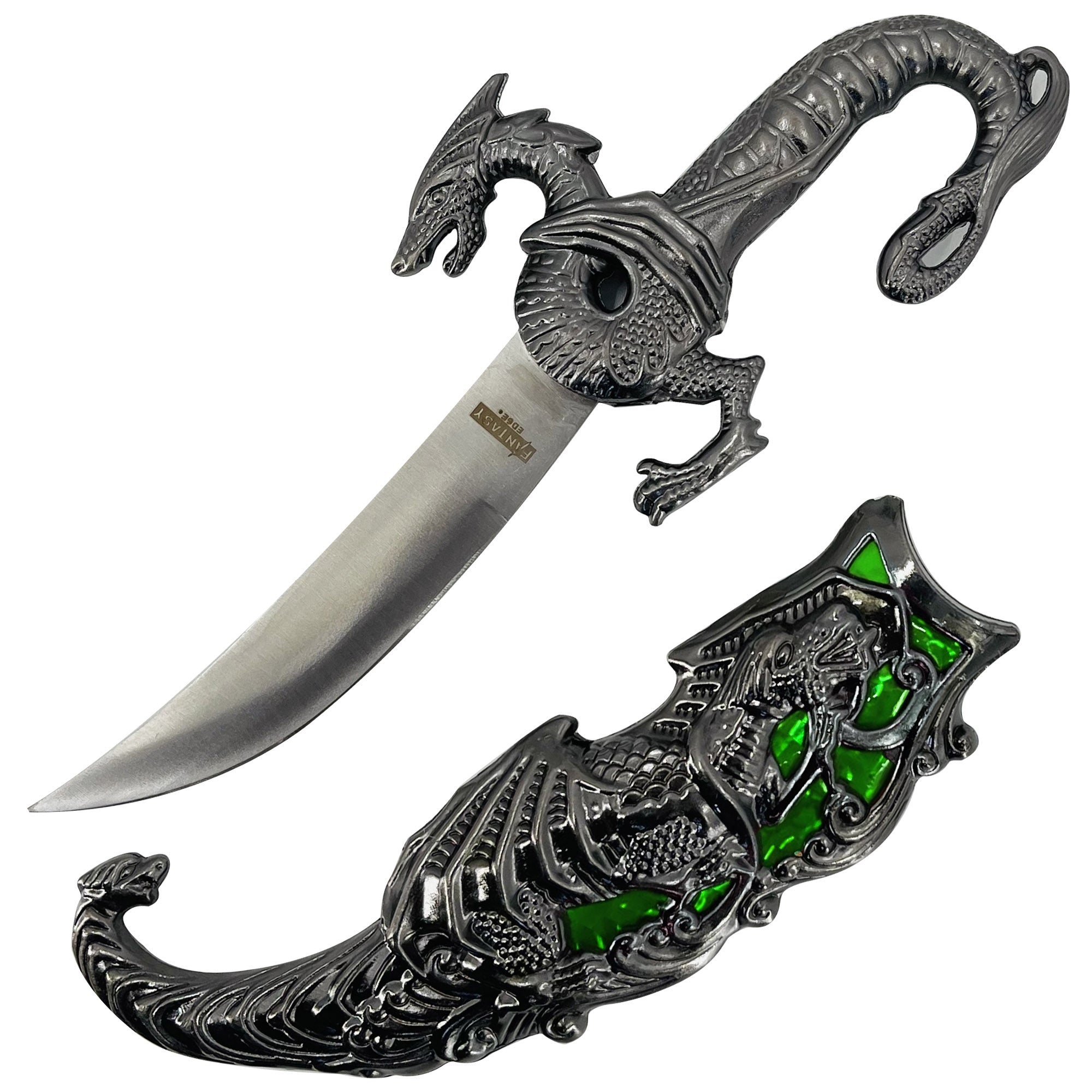 Green Dragon Fantasy Dagger Knife Dagger - Tophatter Daily Deals