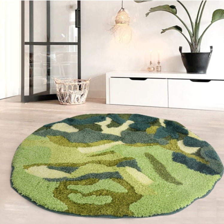Green Forest Circle Rug Rugs - Tophatter Daily Deals