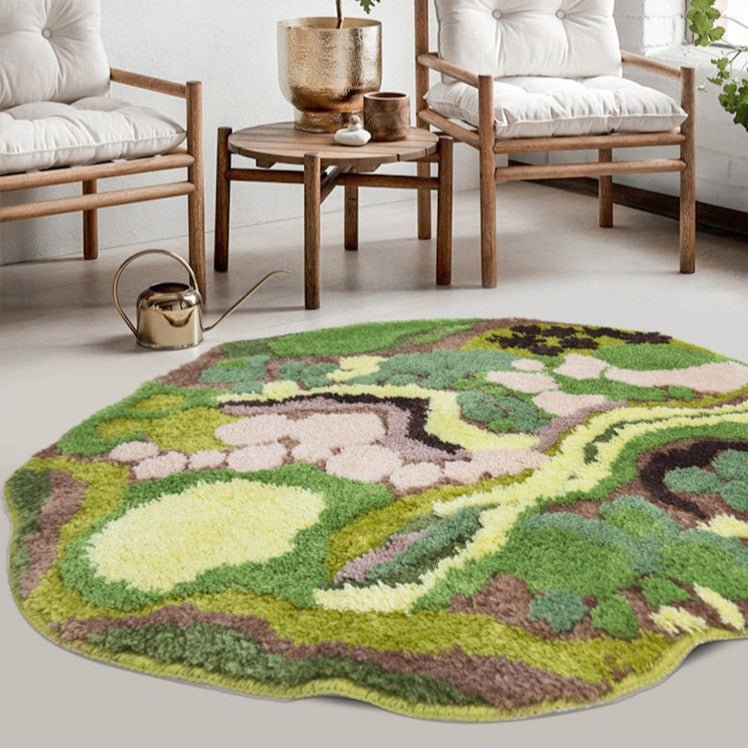 Green Forest Circle Rug Green Jungle Mix Rugs - Tophatter Daily Deals
