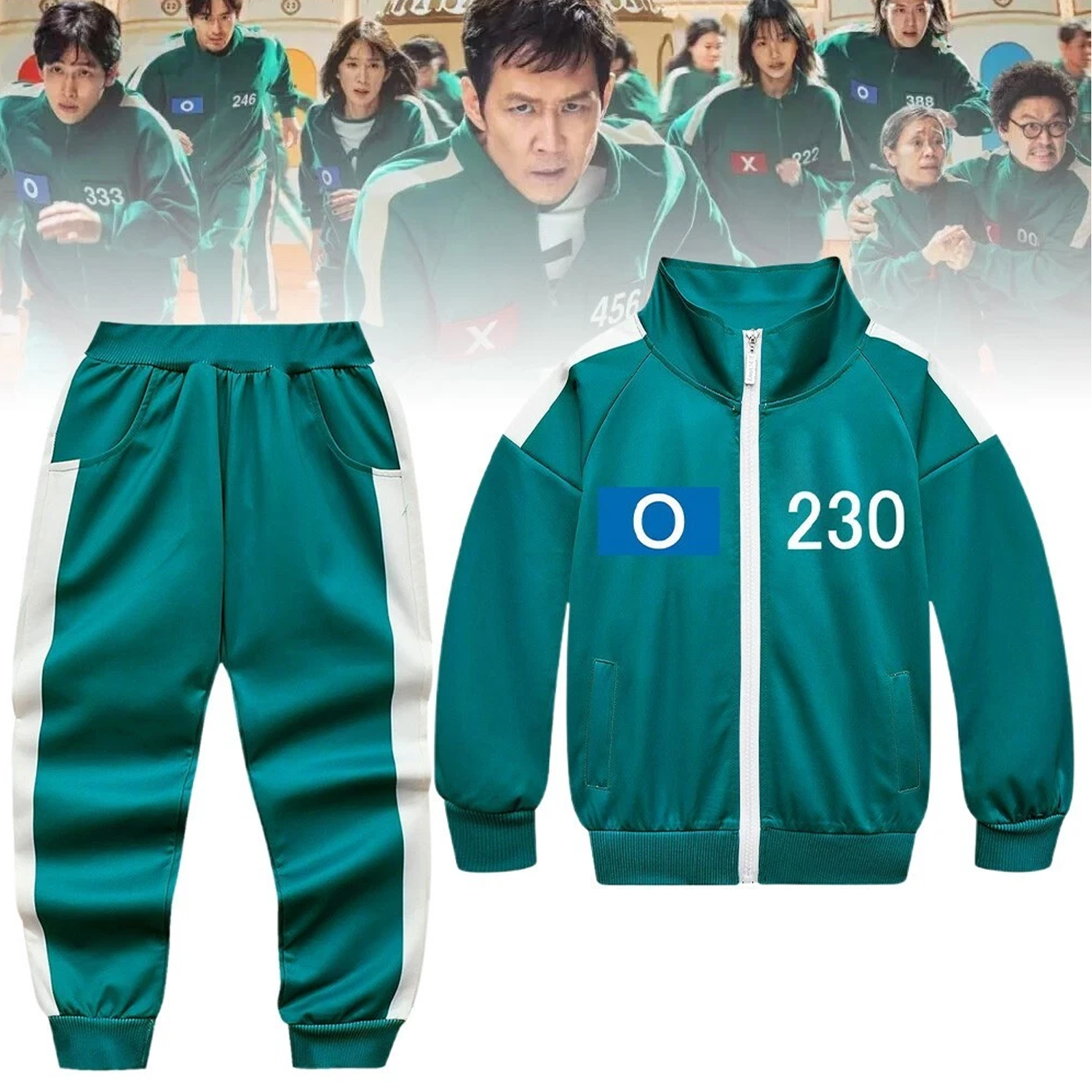 Squid Game Tracksuit – Green Player Uniform Costume for Cosplay, Halloween & Parties Squid Game Tracksuit - Tophatter Daily Deals