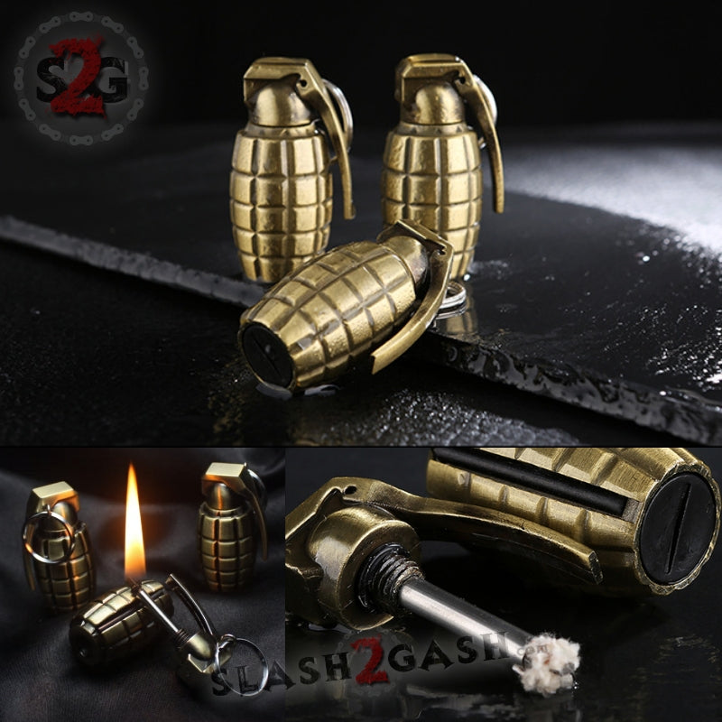 Metal Fire Starter - Emergency Permanent Match Survival Key Chain Grenade Key Chain - Tophatter Daily Deals
