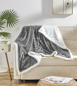 Corduroy Sherpa Reversible Throw Blanket, 50 × 60 in Grey Bedding - Tophatter Daily Deals