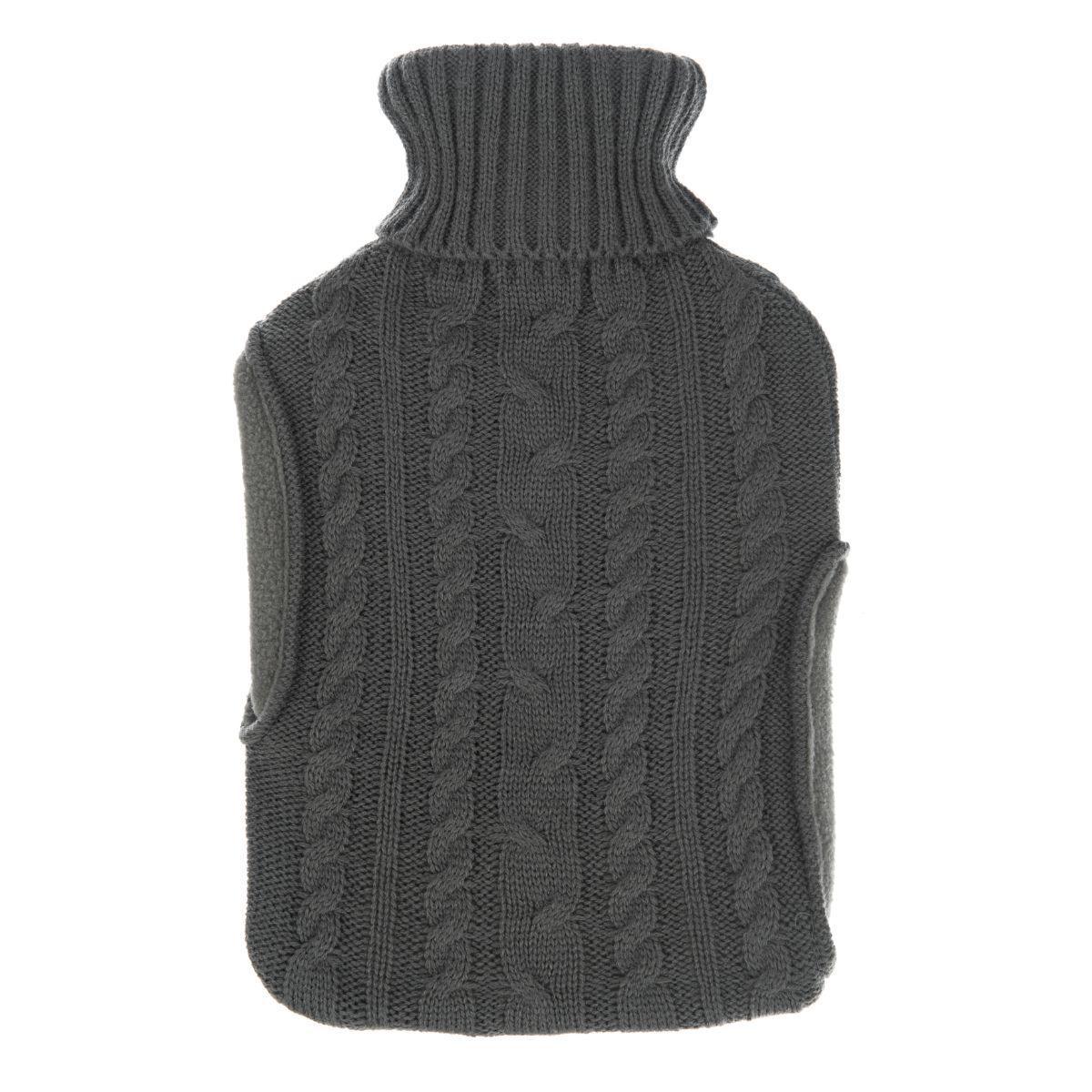 Hot Water Bag With Cover - 2L Bottle Cover Bag With Built in Pockets Knitted Soft Cozy Bag Grey Health Care - Tophatter Daily Deals
