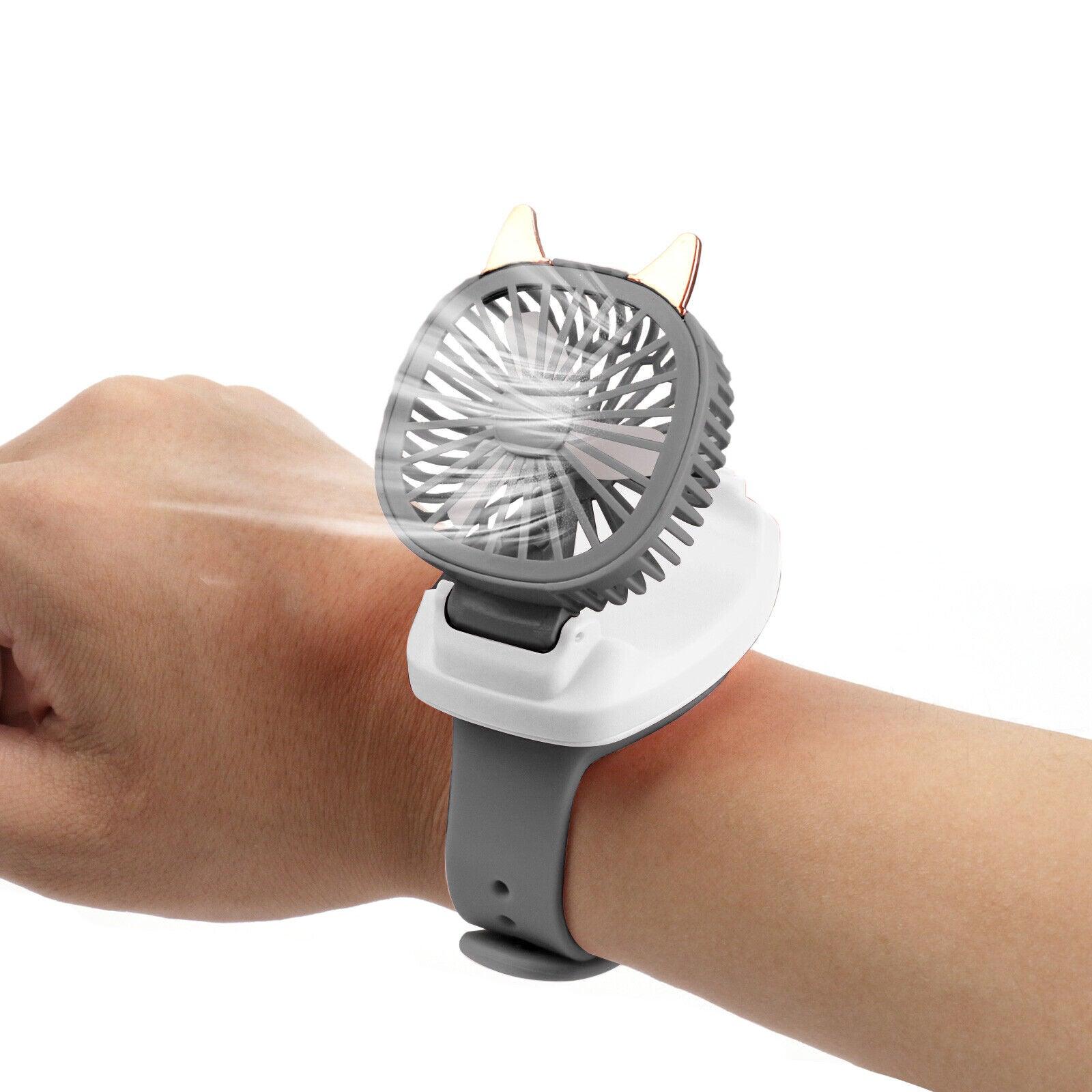 Kids Watch Fan - Portable Kids Wrist Watch Fan Air Cooling USB Rechargeable Mini Fans Children Grey Apparel & Accessories - Tophatter Daily Deals