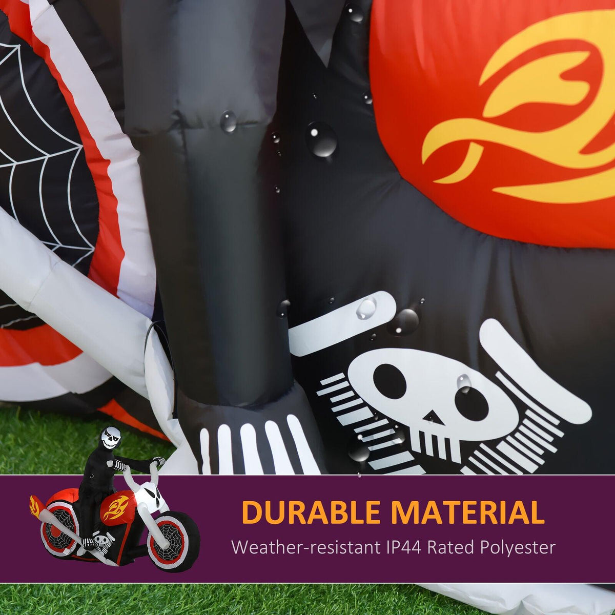 Grim Reaper Motorcycle Halloween - 1.8m Inflatable Grim Reaper Motorcycle Halloween - Tophatter Daily Deals