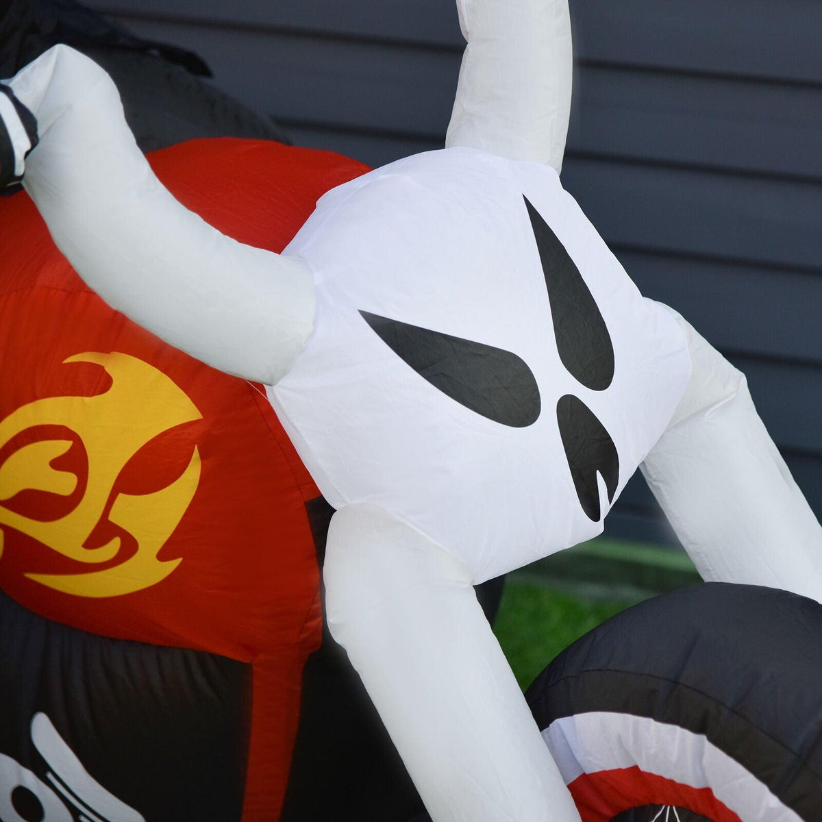 Grim Reaper Motorcycle Halloween - 1.8m Inflatable Grim Reaper Motorcycle Halloween - Tophatter Daily Deals