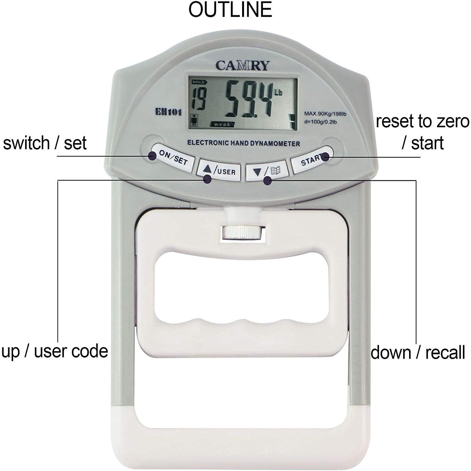 Grip Strength Tester - Digital Hand Dynamometer Grip Strength Meter 90 Kgs Exercise & Fitness - Tophatter Daily Deals