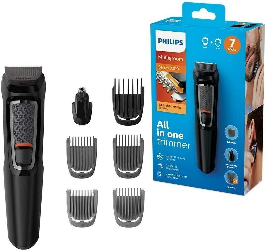 Beard Grooming Kit With Trimmer - 7 in 1 Mens Hair Clipper Cordless Electric Trimmer Shaver Rech Personal Care - Tophatter Daily Deals