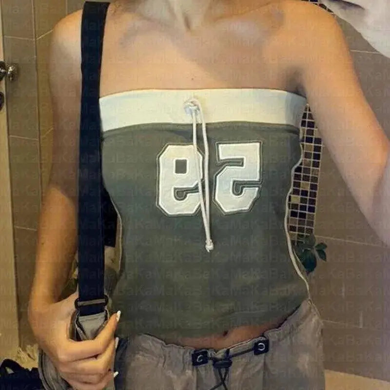 Grunge Crop Top Vintage Punk Women Top Y2K Clothes t-shirt - Tophatter Daily Deals