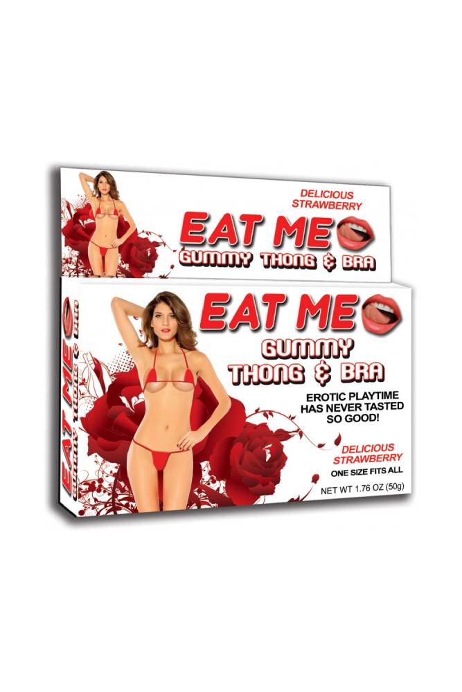 Hott Products - Eat Me Gummy Thong and Bra - Strawberry Sex Toy - Tophatter Daily Deals