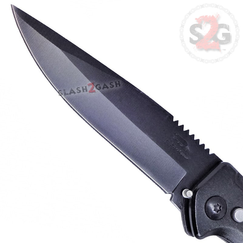 Quick Shot Pistol Grip Black Automatic Knife w/ Saftey Lock Knife-Auto - Tophatter Daily Deals
