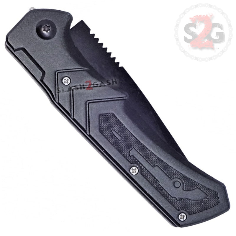 Quick Shot Pistol Grip Black Automatic Knife w/ Saftey Lock Knife-Auto - Tophatter Daily Deals