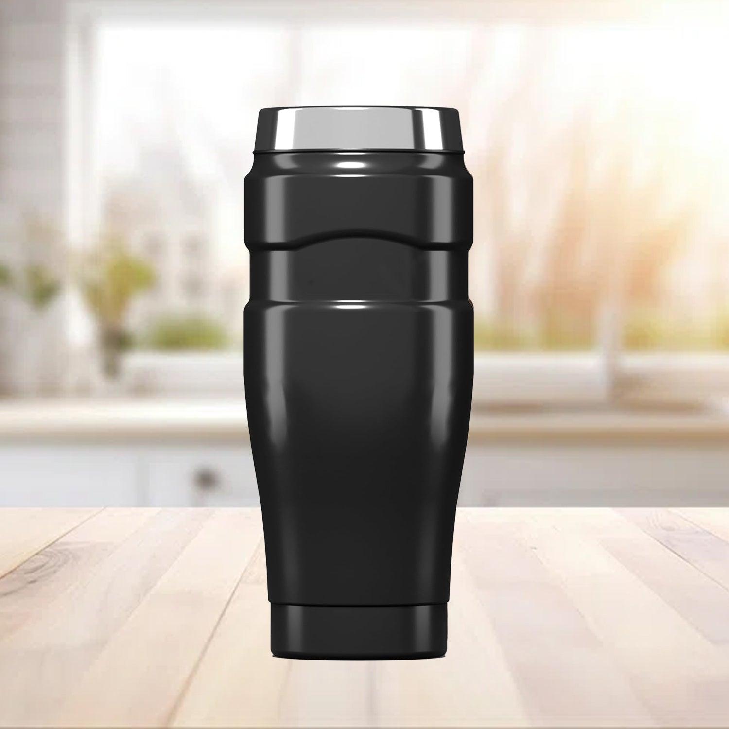 Stainless Steel Travel Mug - Stainless King Travel Tumbler & Multi- Purpose Flask | 470ml Insulated Hot & Cold Water Bottle Gun Metal Home - Tophatter Daily Deals