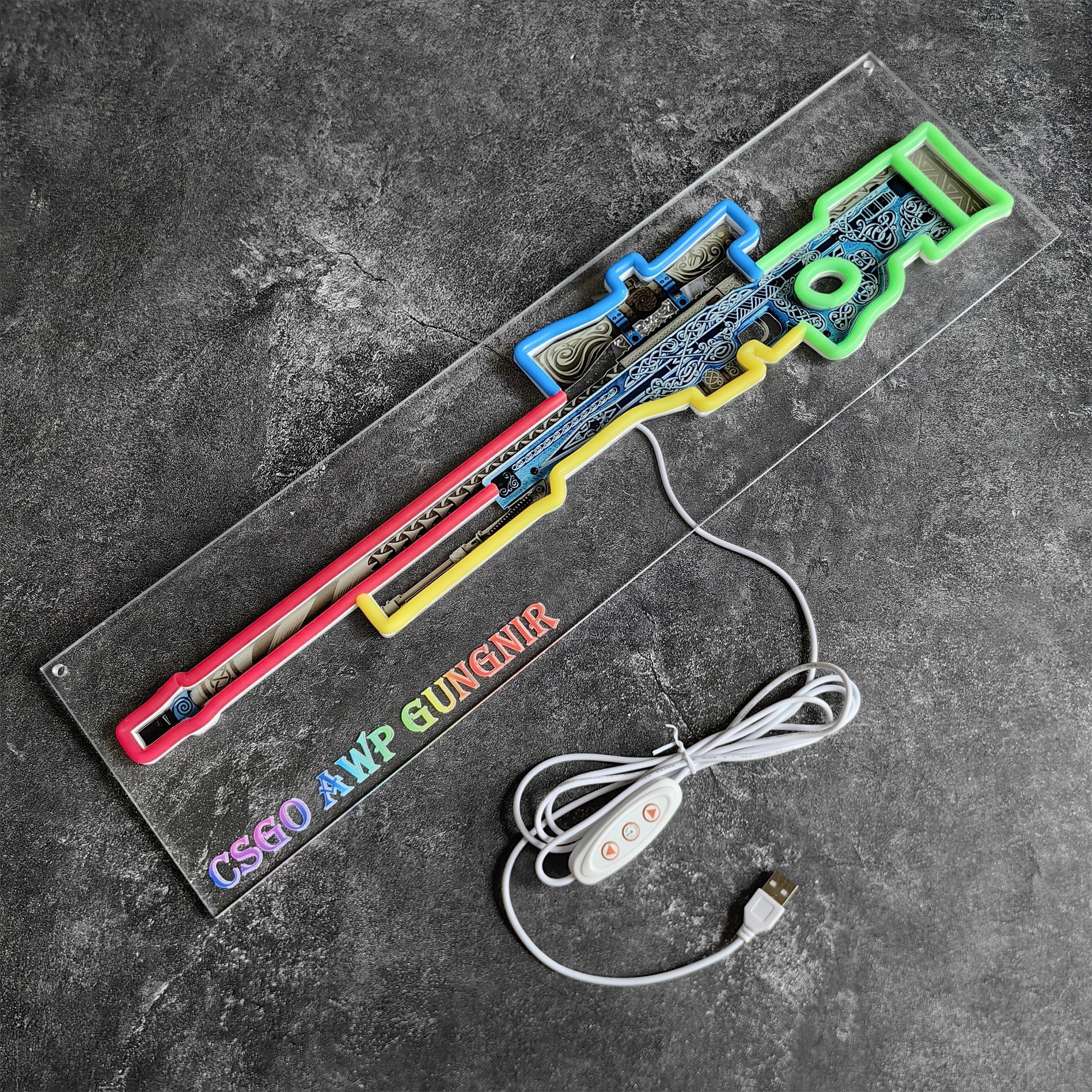 AWP Gungnir Sniper Gun Neon Lamp Wall Decor - Tophatter Daily Deals