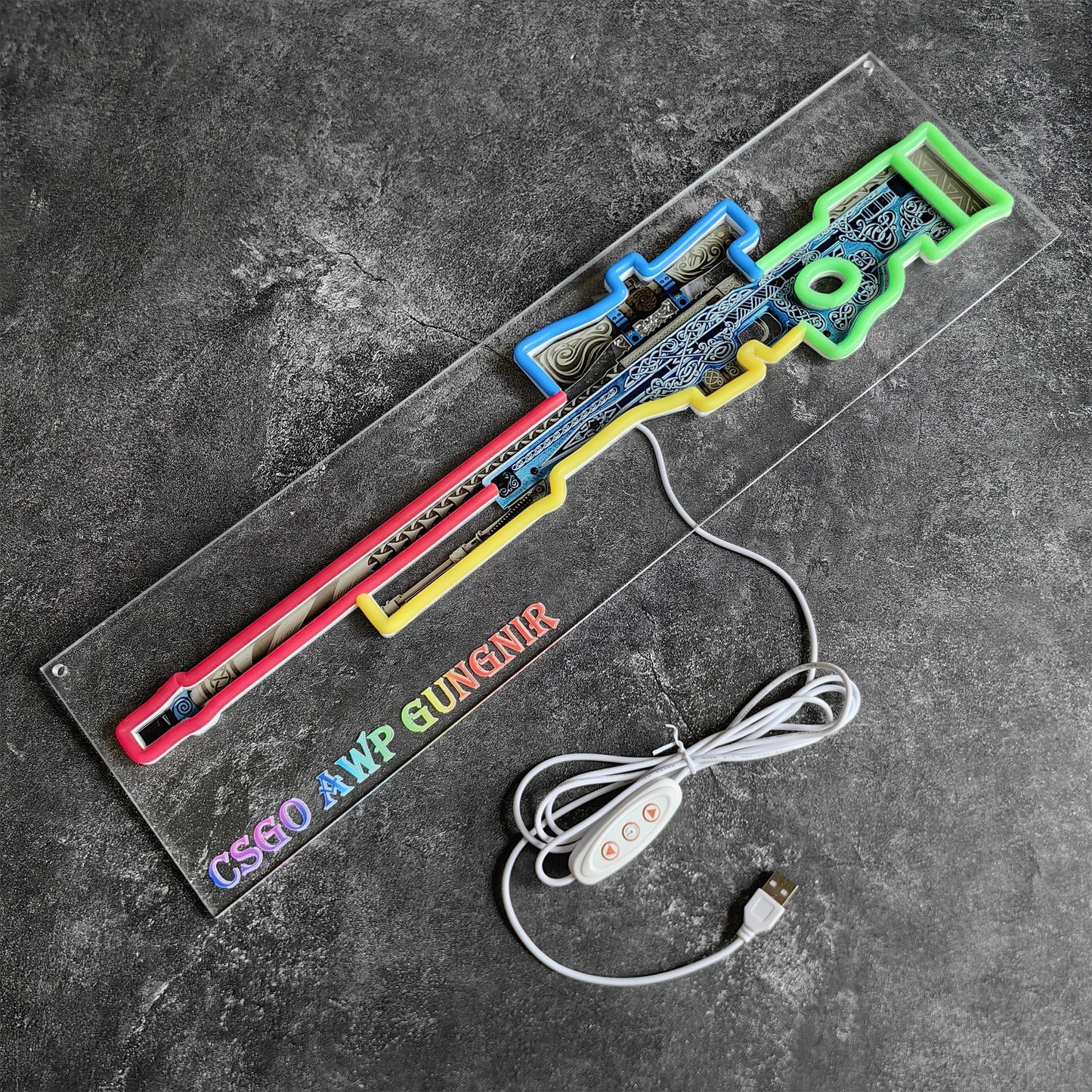 AWP Gungnir Sniper Gun Neon Lamp Wall Decor - Tophatter Daily Deals