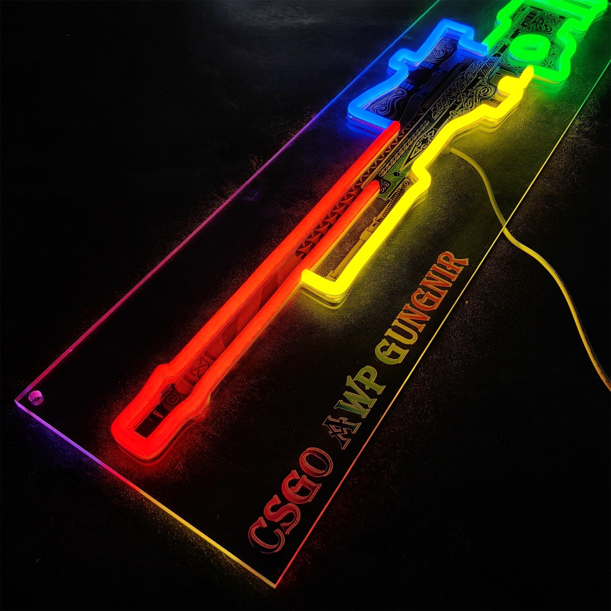AWP Gungnir Sniper Gun Neon Lamp Wall Decor - Tophatter Daily Deals