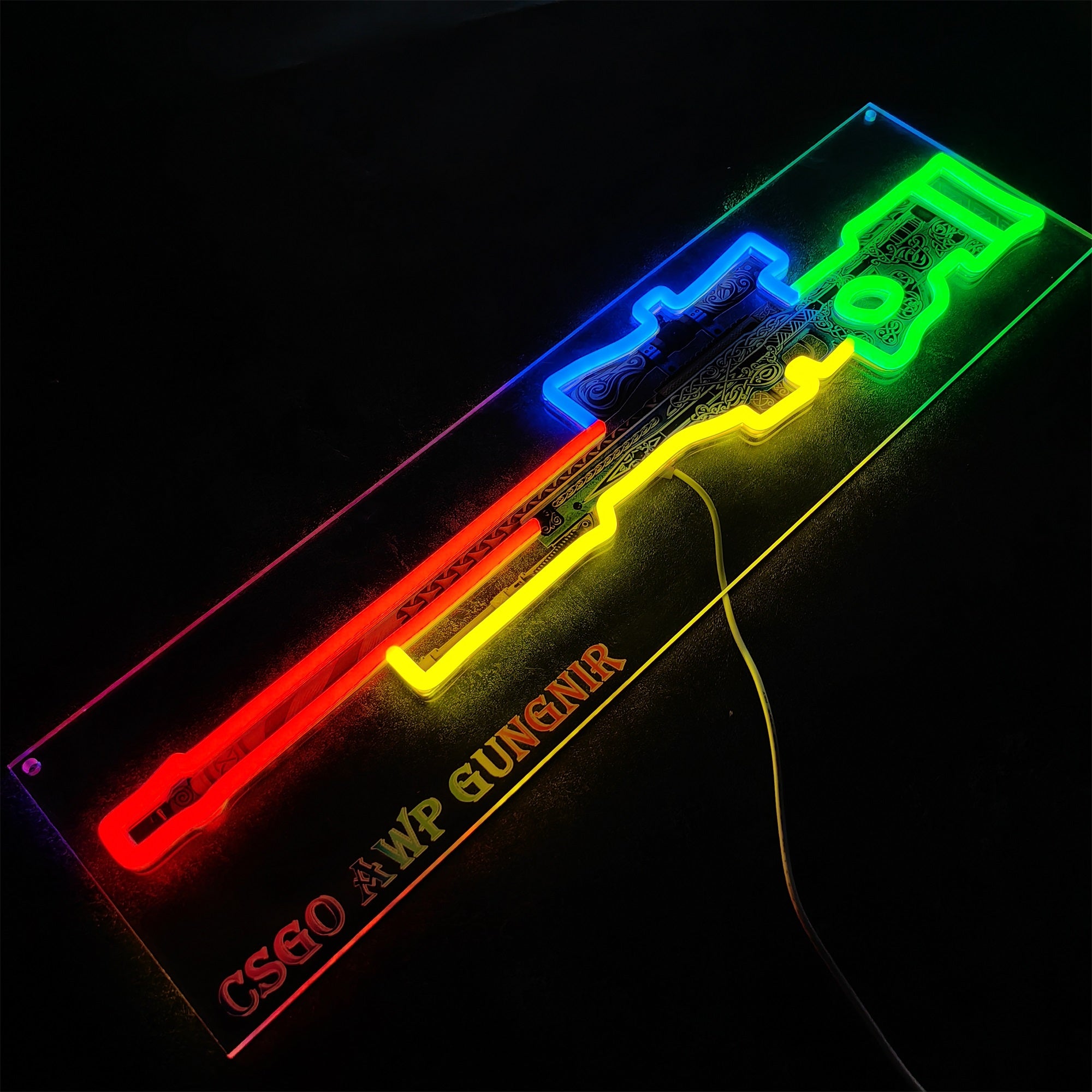 AWP Gungnir Sniper Gun Neon Lamp Wall Decor - Tophatter Daily Deals