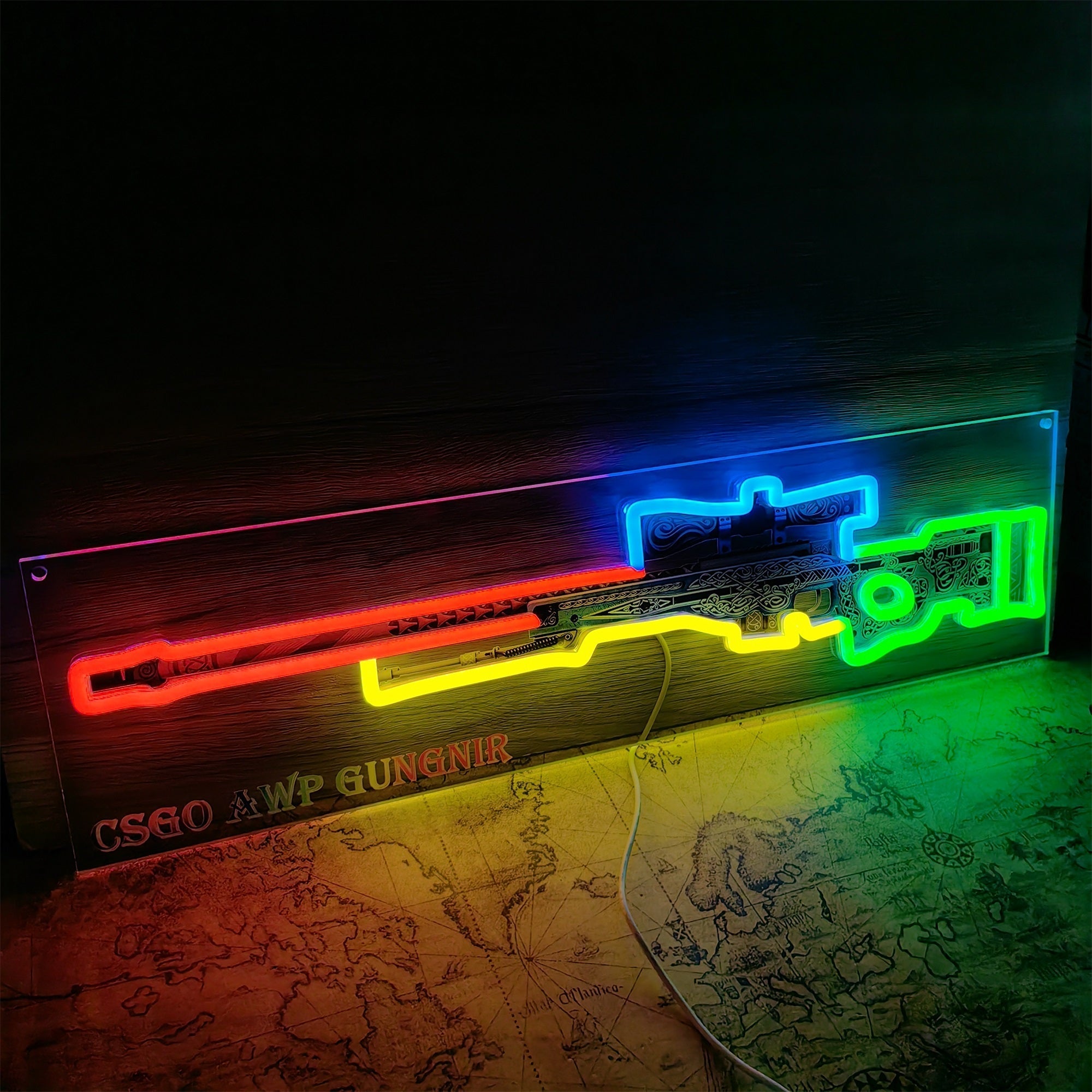 AWP Gungnir Sniper Gun Neon Lamp Wall Decor - Tophatter Daily Deals