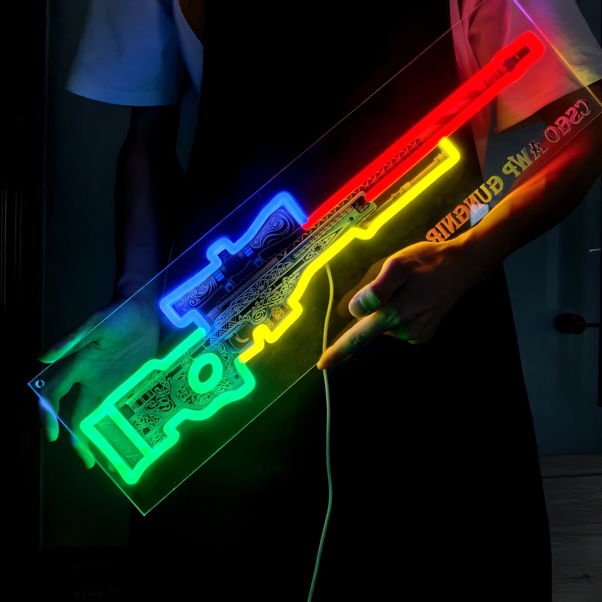 AWP Gungnir Sniper Gun Neon Lamp Wall Decor - Tophatter Daily Deals