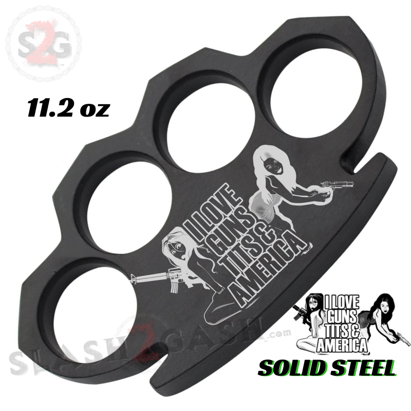 Guns, Tits and America - Steam Punk Knuckles Paper Weight - 11.2 oz Belt Buckle - Tophatter Daily Deals