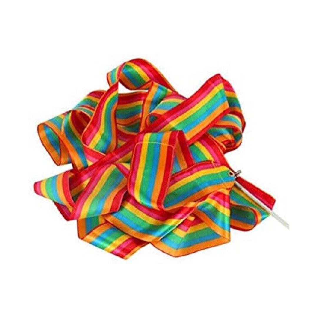 Gymnastic Ribbon Wand - 10PCS Ribbon Gym Dance Rhythmic Art Gymnastic Streamer Baton Twirling Rod 4M Rainbow Exercise & Fitness - Tophatter Daily Deals