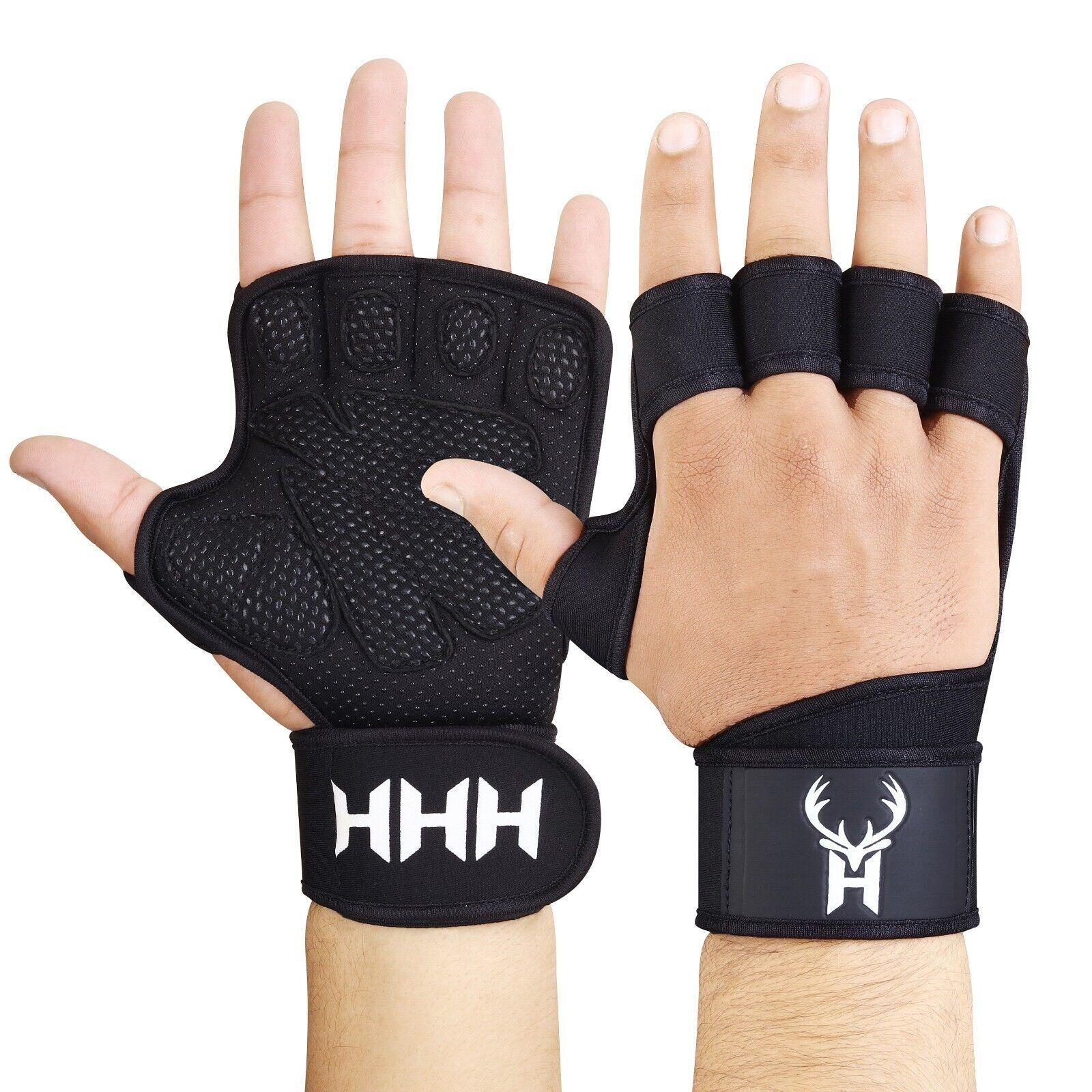 Gym Gloves Wrist Support - Gym Gloves Weight Lifting Gym Gel padded Gloves strap wrist Body Building Exercise & Fitness - Tophatter Daily Deals