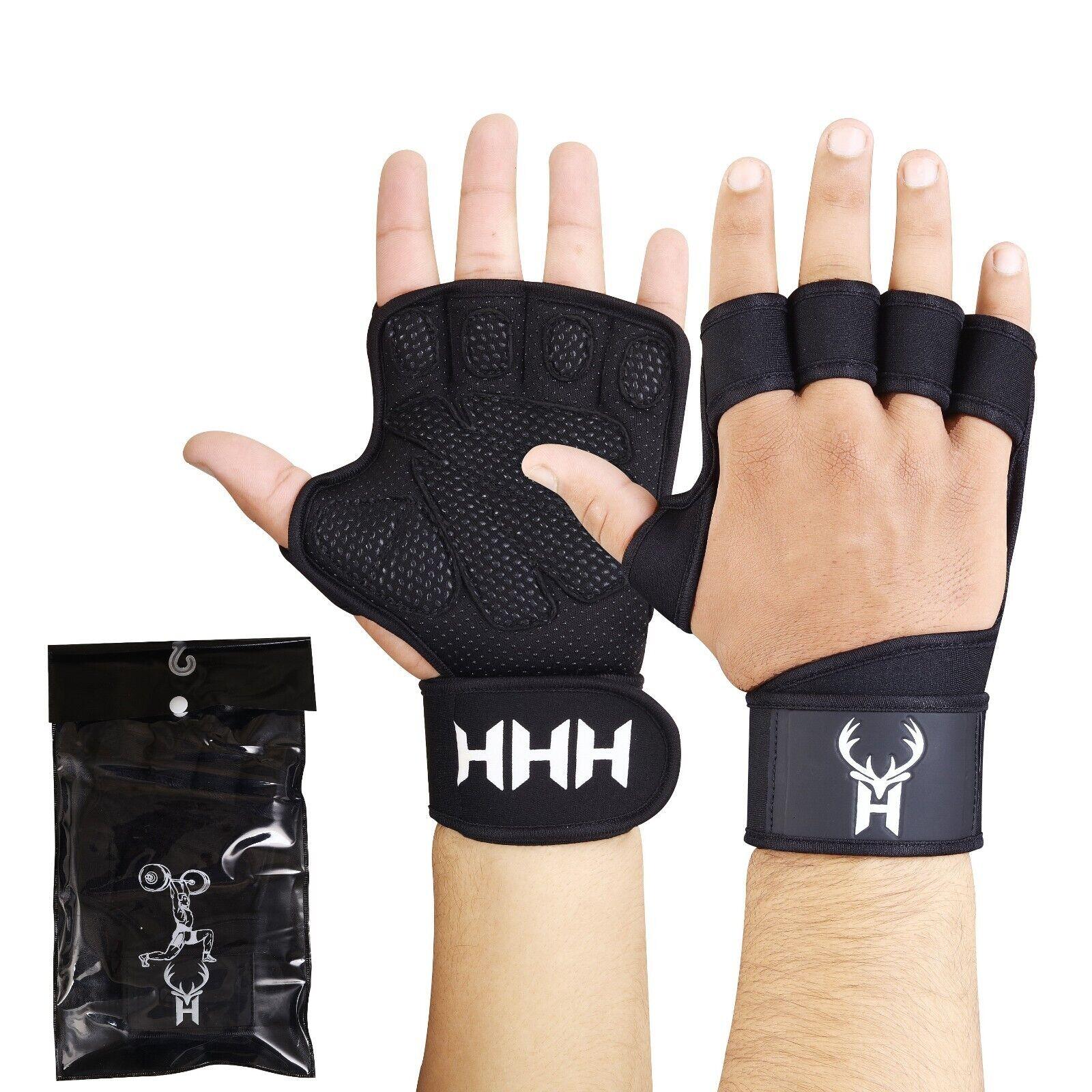 Gym Gloves Wrist Support - Gym Gloves Weight Lifting Gym Gel padded Gloves strap wrist Body Building Exercise & Fitness - Tophatter Daily Deals