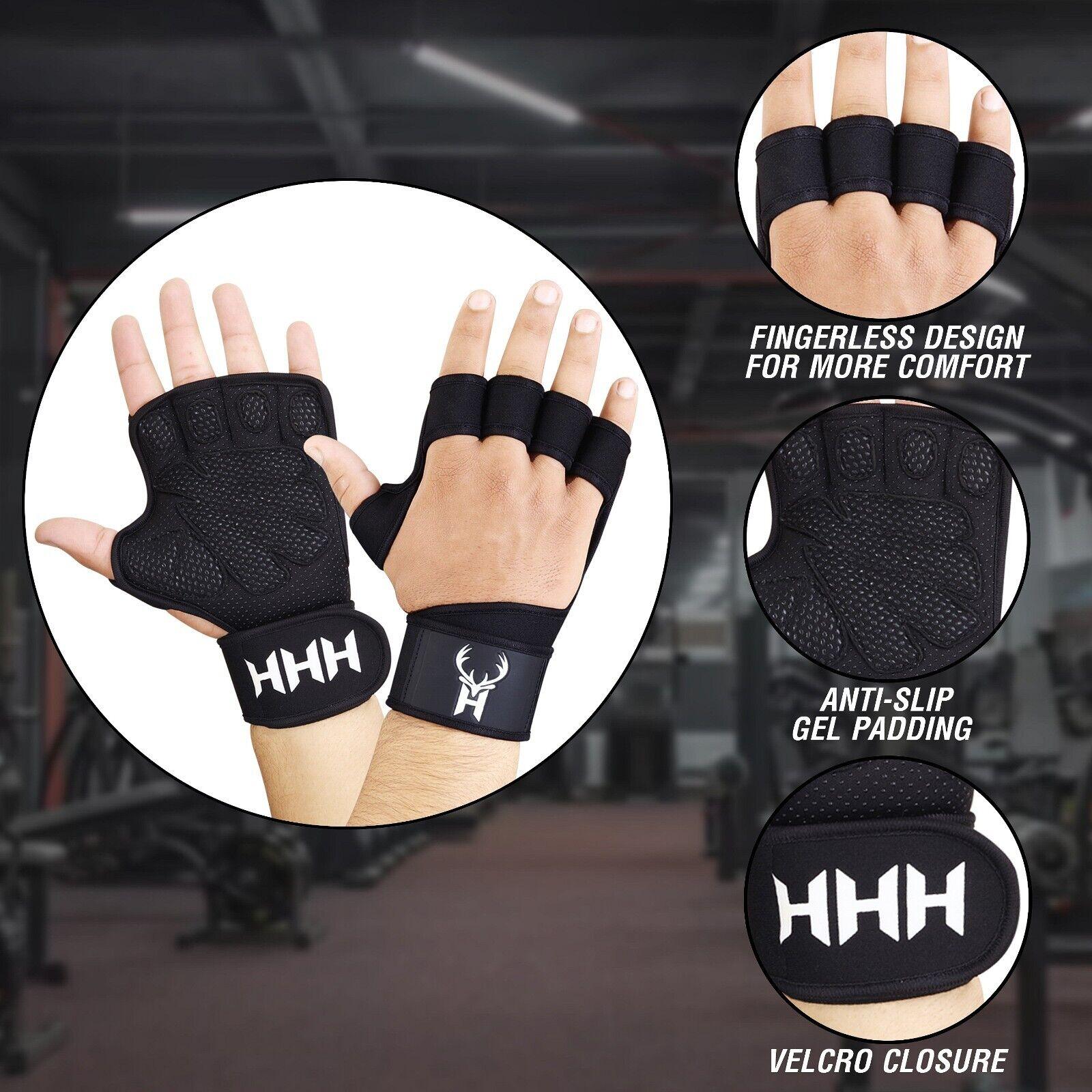 Gym Gloves Wrist Support - Gym Gloves Weight Lifting Gym Gel padded Gloves strap wrist Body Building Exercise & Fitness - Tophatter Daily Deals