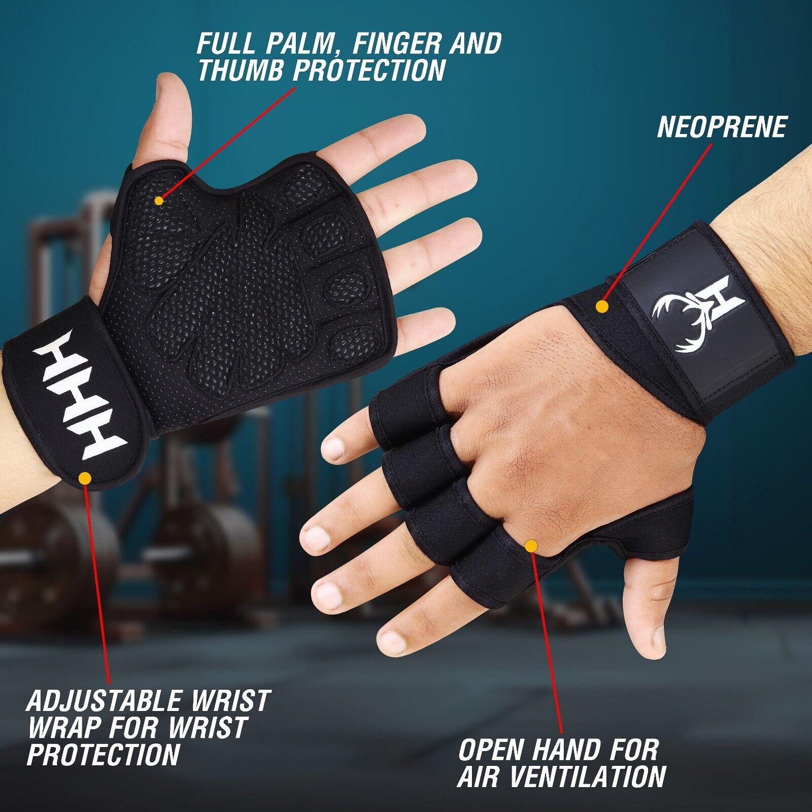 Gym Gloves Wrist Support - Gym Gloves Weight Lifting Gym Gel padded Gloves strap wrist Body Building Exercise & Fitness - Tophatter Daily Deals
