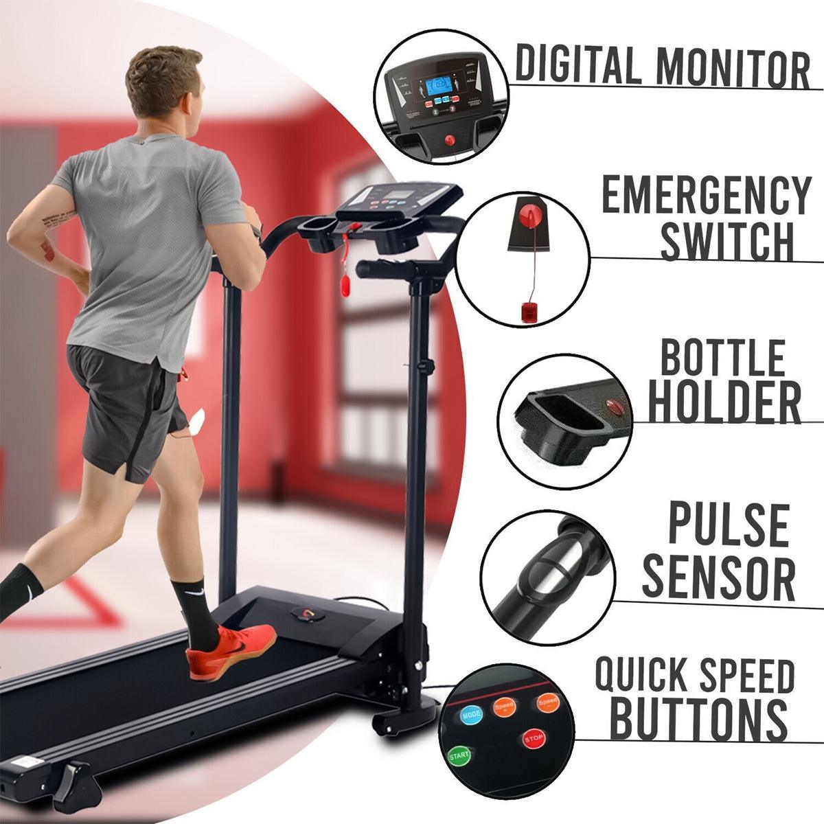 Electric Treadmill UK - Gym Treadmill Electric Machine Commercial Home Running Motorised Folding Walking Exercise & Fitness - Tophatter Daily Deals