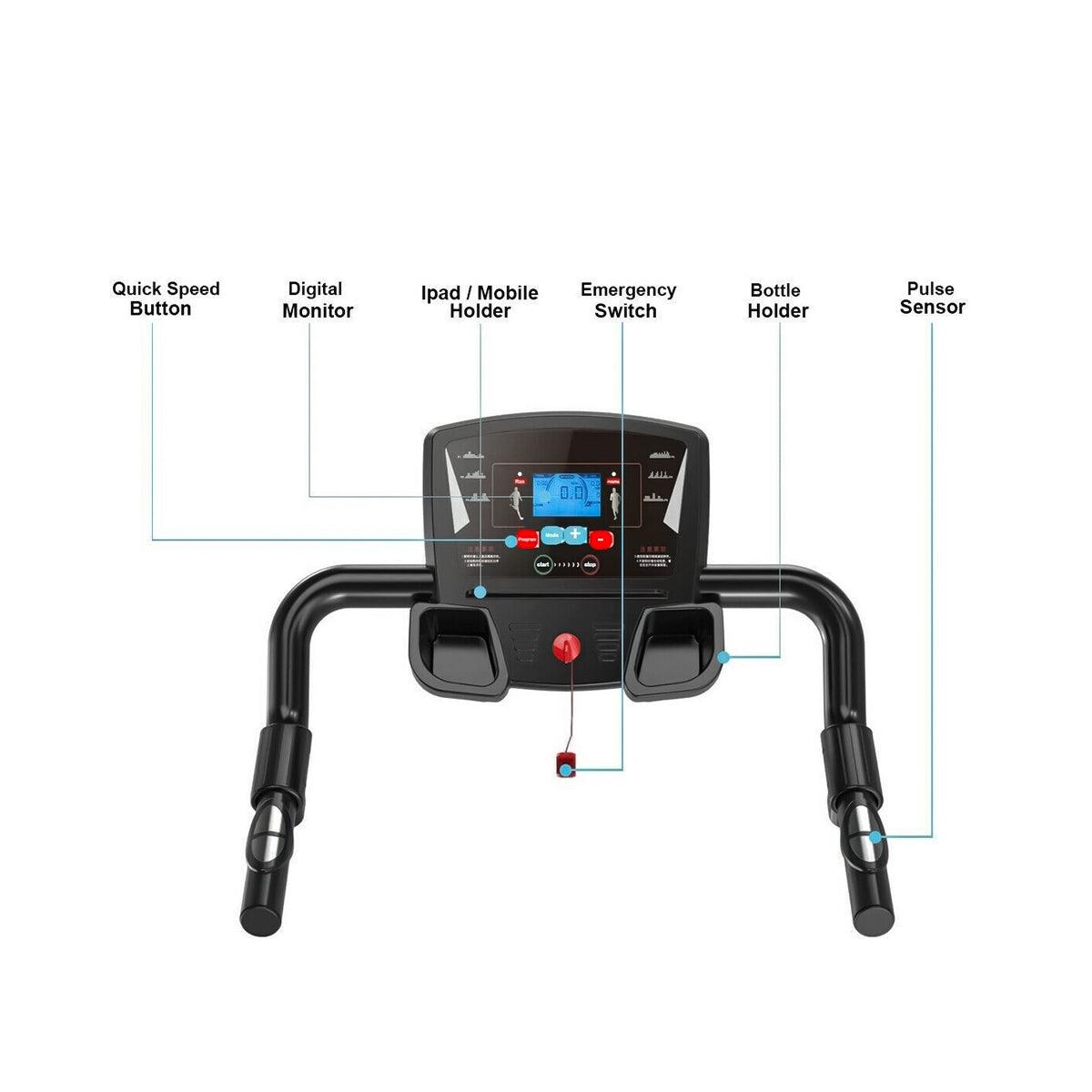 Electric Treadmill UK - Gym Treadmill Electric Machine Commercial Home Running Motorised Folding Walking Exercise & Fitness - Tophatter Daily Deals