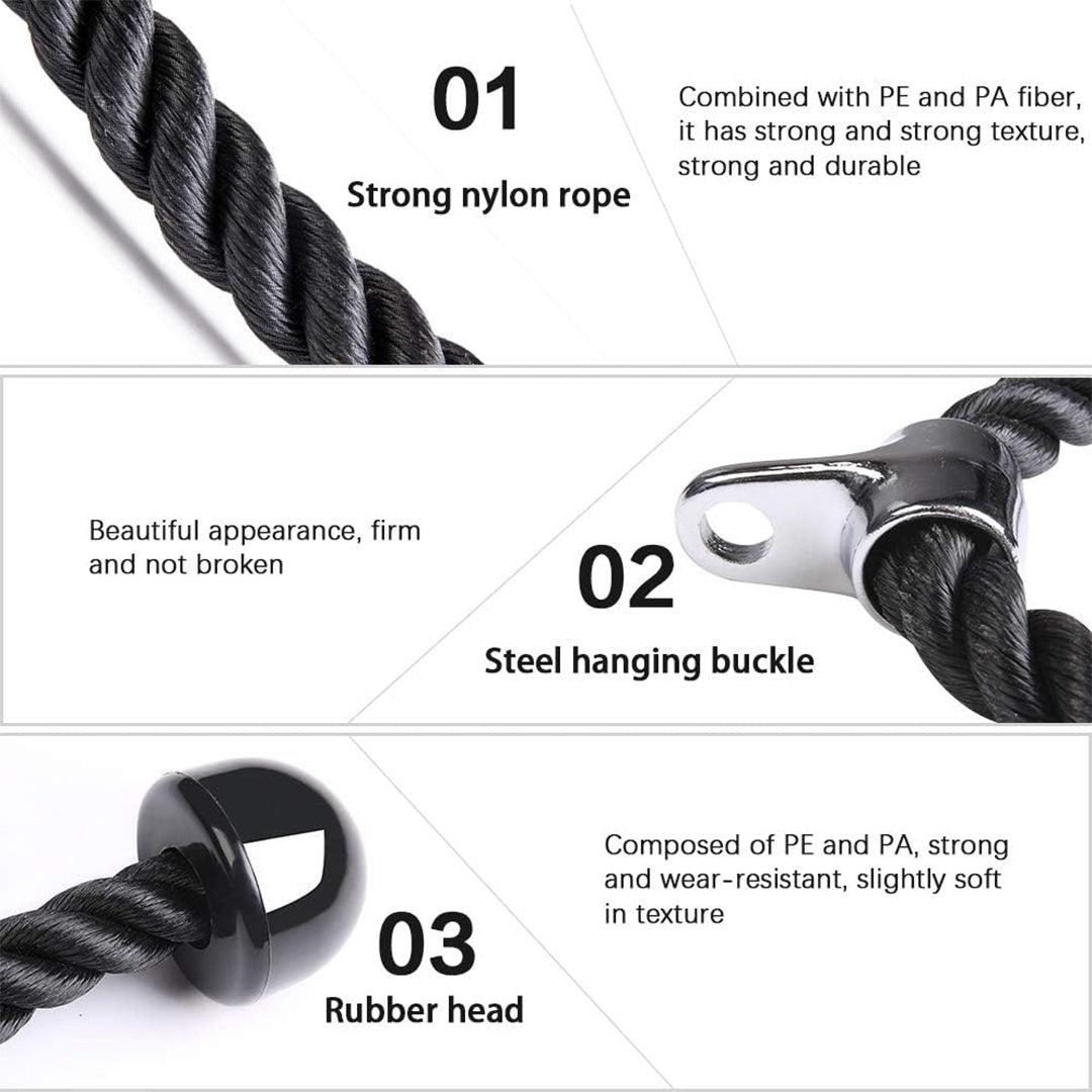 Tricep Rope Cable - Gym Tricep Rope Pull Down Cable Attachment Handle Multigym Exercise & Fitness - Tophatter Daily Deals