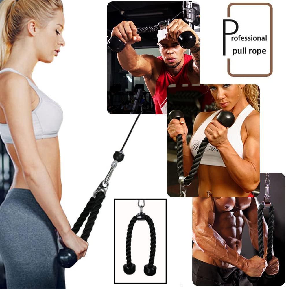 Tricep Rope Cable - Gym Tricep Rope Pull Down Cable Attachment Handle Multigym Exercise & Fitness - Tophatter Daily Deals