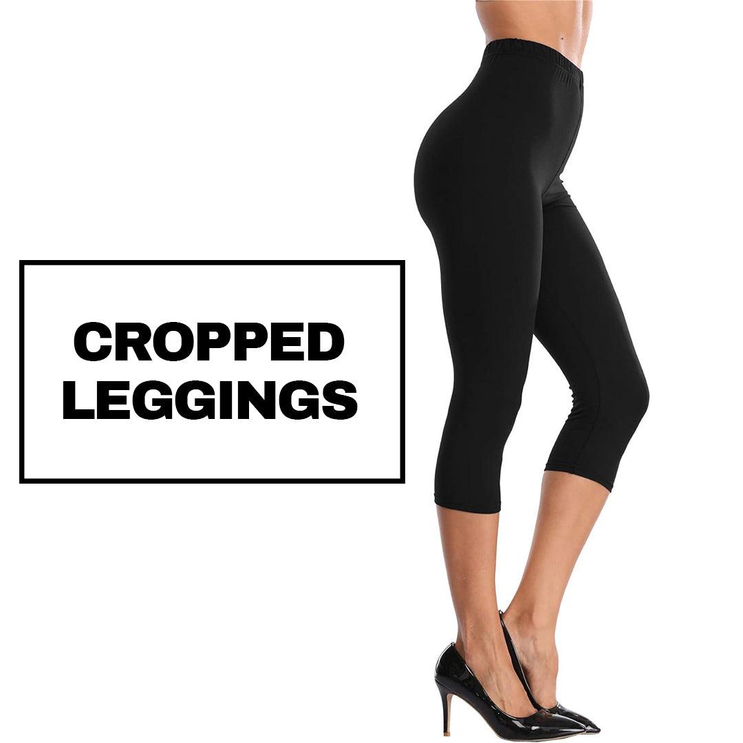 Gym Leggings for Ladies - Womens 3/4 Length Cropped Leggings Soft Cotton Active Wear Capri Pants Casual Fitness Pants Clothing - Tophatter Daily Deals
